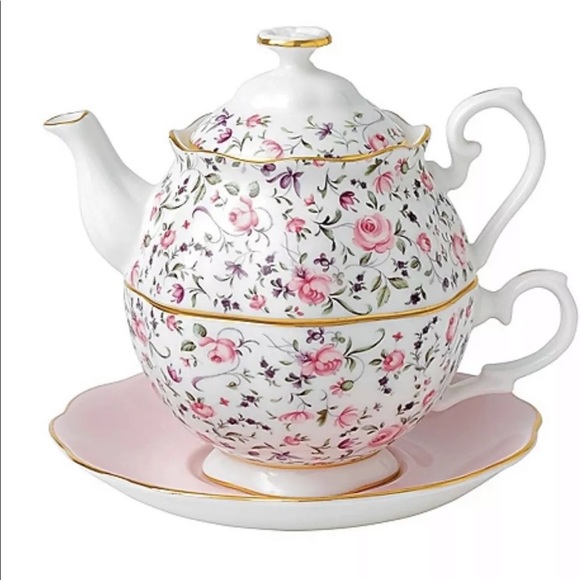 *SOLD Royal Albert ROSE CONFETTI Floral TEA POT - Picture 2 of 3